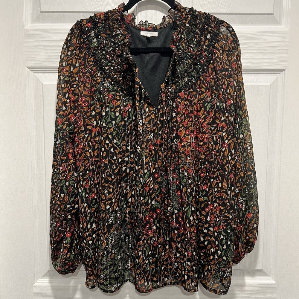 Maurices Floral Ruffle Blouse Women's Size 2XL
